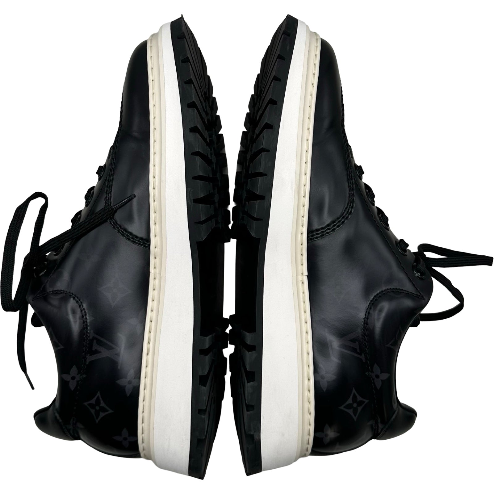 【美品】ルイヴィトン アベスライン ダービー スニーカー メンズ レザー 黒 ルイ・ヴィトン LOUIS VUITTON アベスライン ダービーローカット