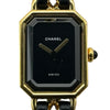 シャネル CHANEL プルミエール L H0001 ブラック ゴールドメッキ クオーツ レディース 腕時計