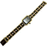 シャネル CHANEL プルミエール L H0001 ブラック ゴールドメッキ クオーツ レディース 腕時計