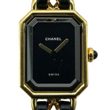 シャネル CHANEL プルミエール L H0001 ブラック ゴールドメッキ クオーツ レディース 腕時計