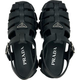 プラダ PRADA モノリストライアングルロゴラバーサンダル 1X853M ブラック ラバー レディース サンダル
