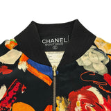 シャネル CHANEL 総柄シルクブルゾン ブラック シルク レディース ブルゾン