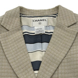 シャネル CHANEL ツイードジャケット P14927 ベージュ コットン レディース テーラードジャケット