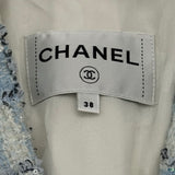 シャネル CHANEL スパンコール装飾ツイードコート P73383 ブルー ウール レディース その他アウター