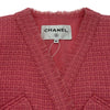 シャネル CHANEL ノーカラーツイードジャケット P64572 ピンク ウール レディース ノーカラージャケット