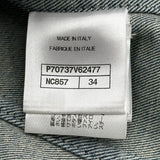 シャネル CHANEL 総柄ノーカラーデニムジャケット P70737 ブルー コットン レディース デニムジャケット