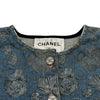 シャネル CHANEL 総柄ノーカラーデニムジャケット P70737 ブルー コットン レディース デニムジャケット