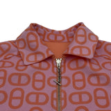 エルメス HERMES シェーヌダンクル柄リバーシブルカシミヤコート 3E0130D1 ピンク カシミヤ レディース その他アウター