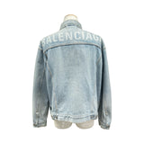 バレンシアガ BALENCIAGA ロゴプリントデニムジャケット 534553 ブルー コットン メンズ デニムジャケット