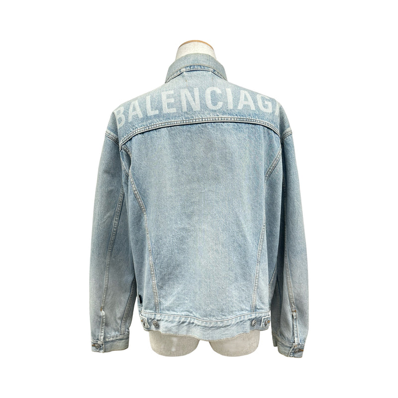 バレンシアガ BALENCIAGA ロゴプリントデニムジャケット 534553 ブルー