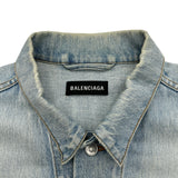 バレンシアガ BALENCIAGA ロゴプリントデニムジャケット 534553 ブルー コットン メンズ デニムジャケット