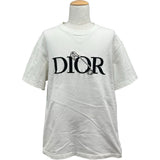 クリスチャン・ディオール Christian Dior xJUDY BLAME ロゴ刺繡Tシャツ 043J625B0554 ホワイト コットン メンズ 半袖Ｔシャツ
