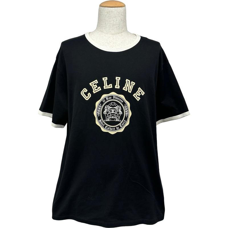 ブラック ロゴTシャツ セリーヌ CELINE Mサイズ (CELINE/Tシャツ Tシャツ ブラックCeline CELINE/セリーヌ 人気＊ トップス