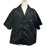 プラダ PRADA RE-NYLON トライアングルロゴ半袖シャツ SC449 ブラック ナイロン メンズ 半袖シャツ