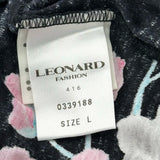 レオナール LEONARD 総柄トップス 0339188 ブラック コットン レディース カットソー
