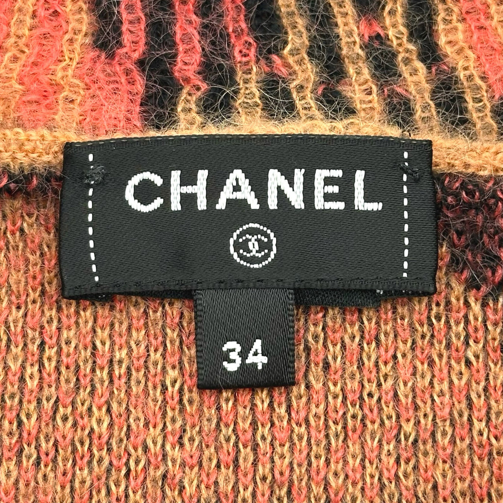 シャネル CHANEL レオパード柄ニットセーター P75361 ブラウン