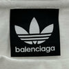 バレンシアガ BALENCIAGA ×adidas ロゴ刺繍Tシャツ 723976 ホワイト コットン メンズ 半袖Ｔシャツ