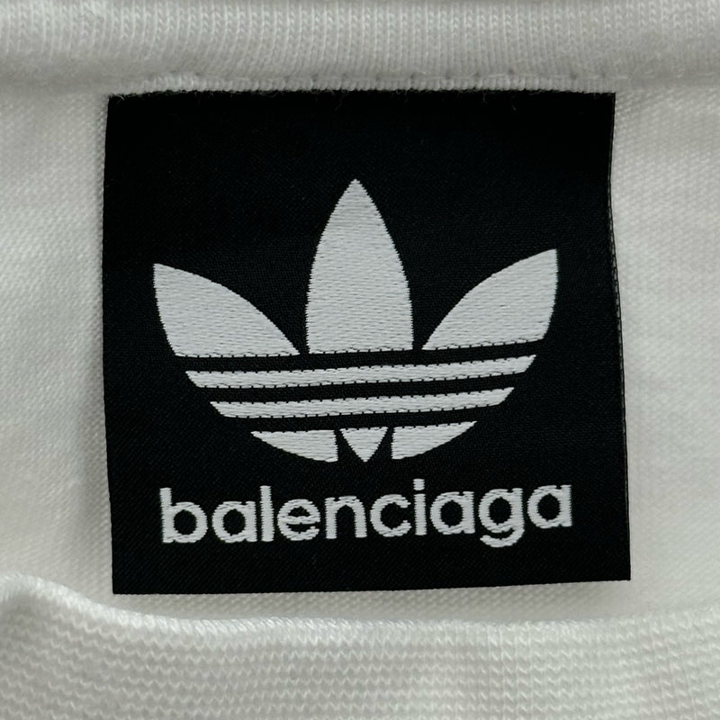 バレンシアガ BALENCIAGA ×adidas ロゴ刺繍Tシャツ 723976 ホワイト