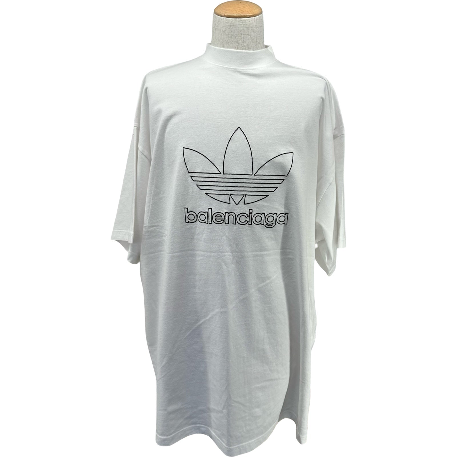 バレンシアガ BALENCIAGA ×adidas ロゴ刺繍Tシャツ 723976 ホワイト