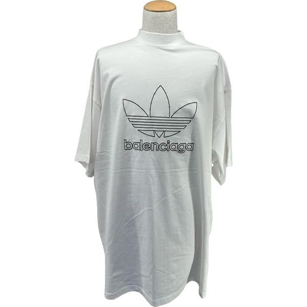バレンシアガ BALENCIAGA ×adidas ロゴ刺繍Tシャツ 723976 ホワイト