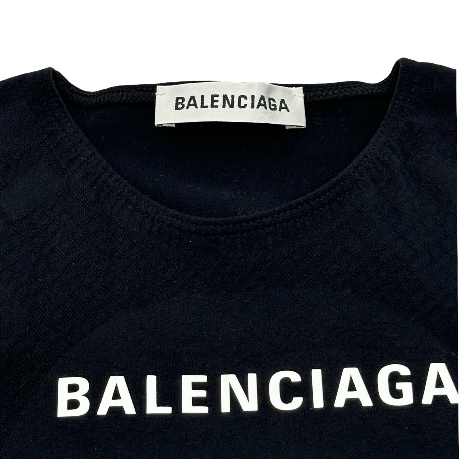 バレンシアガ BALENCIAGA ロゴプリントトップス 530049 ブラック ナイロン レディース 半袖Ｔシャツ バレンシアガ BALENCIAGA ロゴプリントトップス 530049 ブラック