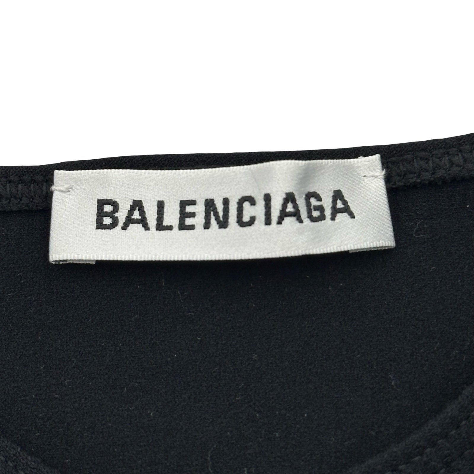 バレンシアガ BALENCIAGA ロゴプリントトップス 530049 ブラック ナイロン レディース 半袖Ｔシャツ バレンシアガ BALENCIAGA ロゴプリントトップス 530049 ブラック