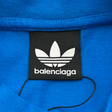 バレンシアガ BALENCIAGA ×adidas ロゴプリントTシャツ 739101 ブルー コットン メンズ 半袖Ｔシャツ