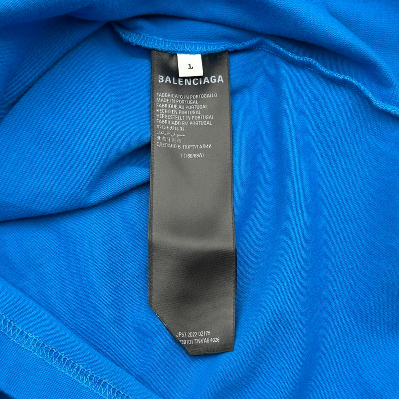 バレンシアガ BALENCIAGA ×adidas ロゴプリントTシャツ 739101 ブルー