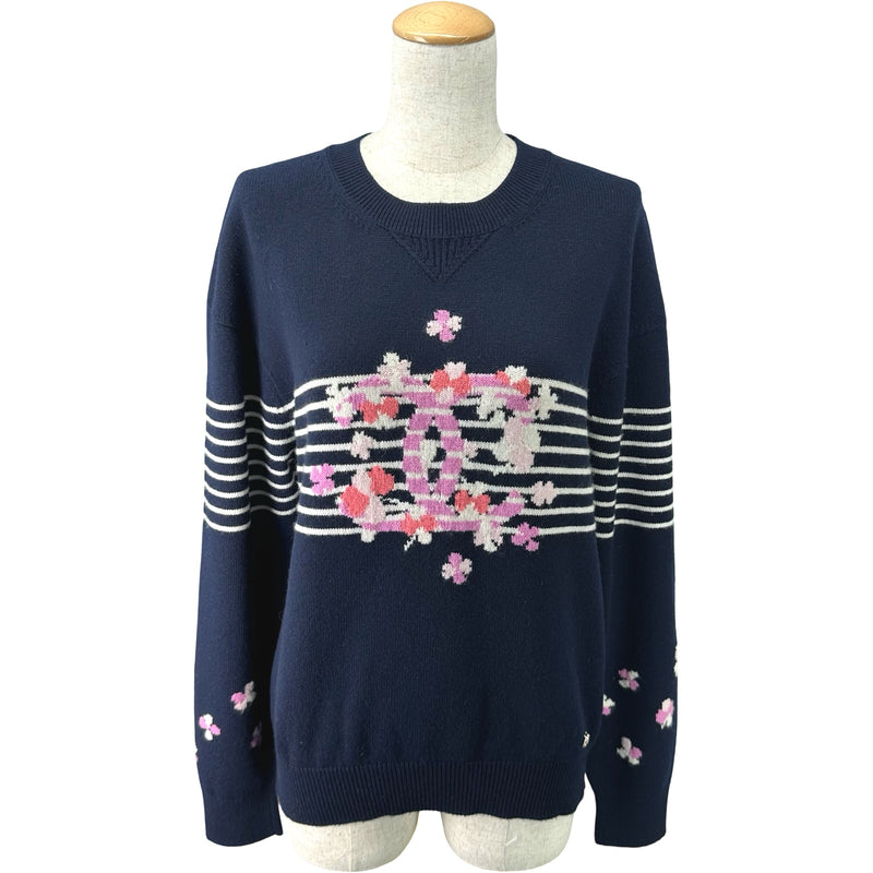 シャネル CHANEL ココマークカシミヤニットセーター P76927 ネイビー カシミヤ レディース セーター シャネル CHANEL ココマークカシミヤニットセーター P76927 ネイビー