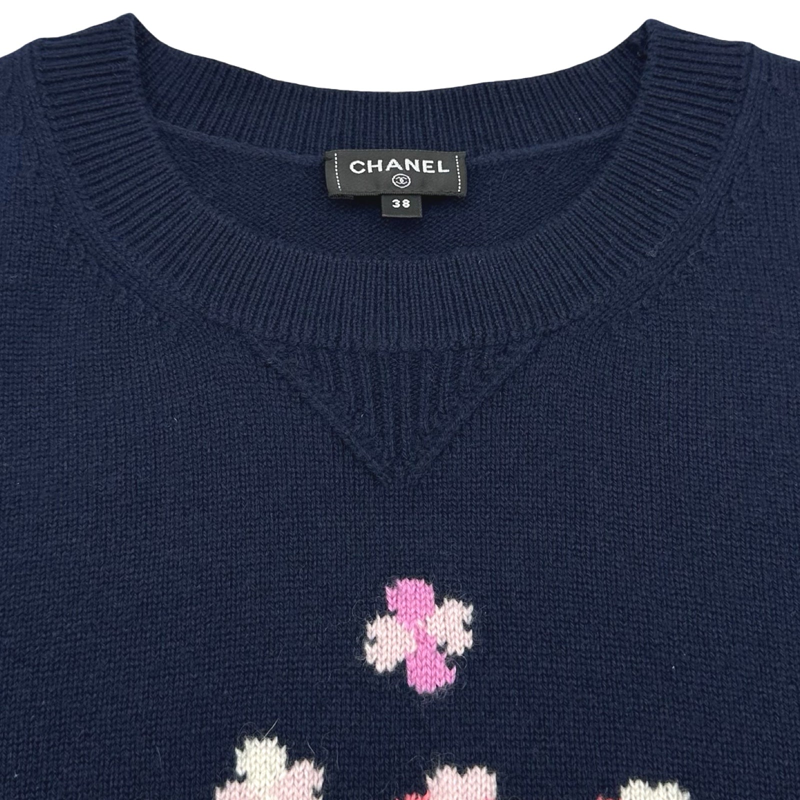 シャネル CHANEL ココマークカシミヤニットセーター P76927 ネイビー カシミヤ レディース セーター シャネル CHANEL ココマークカシミヤニットセーター P76927 ネイビー