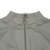 エルメス HERMES ドローストリングフリルシャツ 4H0638DV ホワイト コットン レディース 長袖シャツ