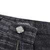 シャネル CHANEL チェックパターンルーズデニムパンツ P77620 ブラック コットン レディース デニムパンツ