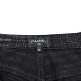 シャネル CHANEL チェックパターンルーズデニムパンツ P77620 ブラック コットン レディース デニムパンツ