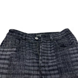 シャネル CHANEL チェックパターンルーズデニムパンツ P77620 ブラック コットン レディース デニムパンツ