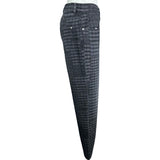 シャネル CHANEL チェックパターンルーズデニムパンツ P77620 ブラック コットン レディース デニムパンツ
