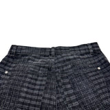 シャネル CHANEL チェックパターンルーズデニムパンツ P77620 ブラック コットン レディース デニムパンツ