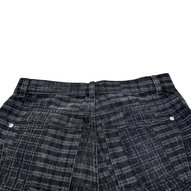 シャネル CHANEL チェックパターンルーズデニムパンツ P77620 ブラック