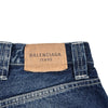 バレンシアガ BALENCIAGA バイカラールーズデニムパンツ 662758 ブルー コットン レディース デニムパンツ