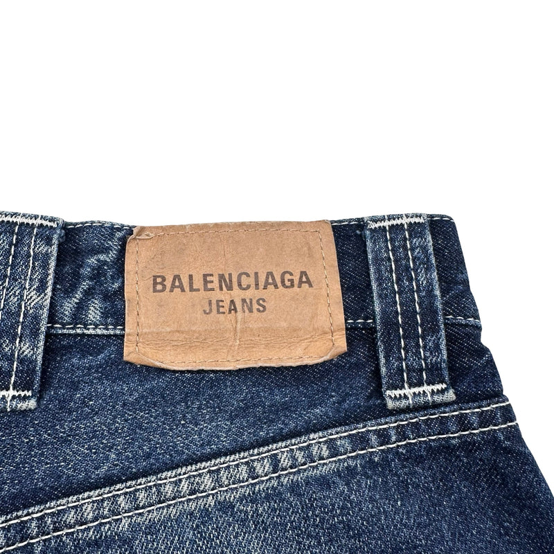 バレンシアガ BALENCIAGA バイカラールーズデニムパンツ 662758 ブルー