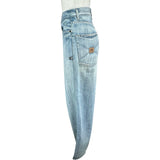 バレンシアガ BALENCIAGA バイカラールーズデニムパンツ 662758 ブルー コットン レディース デニムパンツ