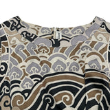 レオナール LEONARD 総柄ショートスリーブワンピース 0450327 ベージュ シルク レディース ワンピース