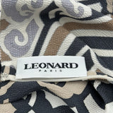 レオナール LEONARD 総柄ショートスリーブワンピース 0450327 ベージュ シルク レディース ワンピース