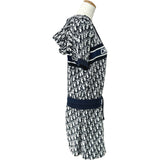 クリスチャン・ディオール Christian Dior オブリーク総柄フリースショートドレス 123R02A4022 ネイビー コットン レディース ワンピース