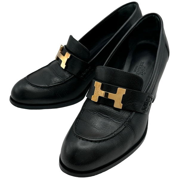 エルメス HERMES ドーフィンコンスタンスヒールローファー ブラック