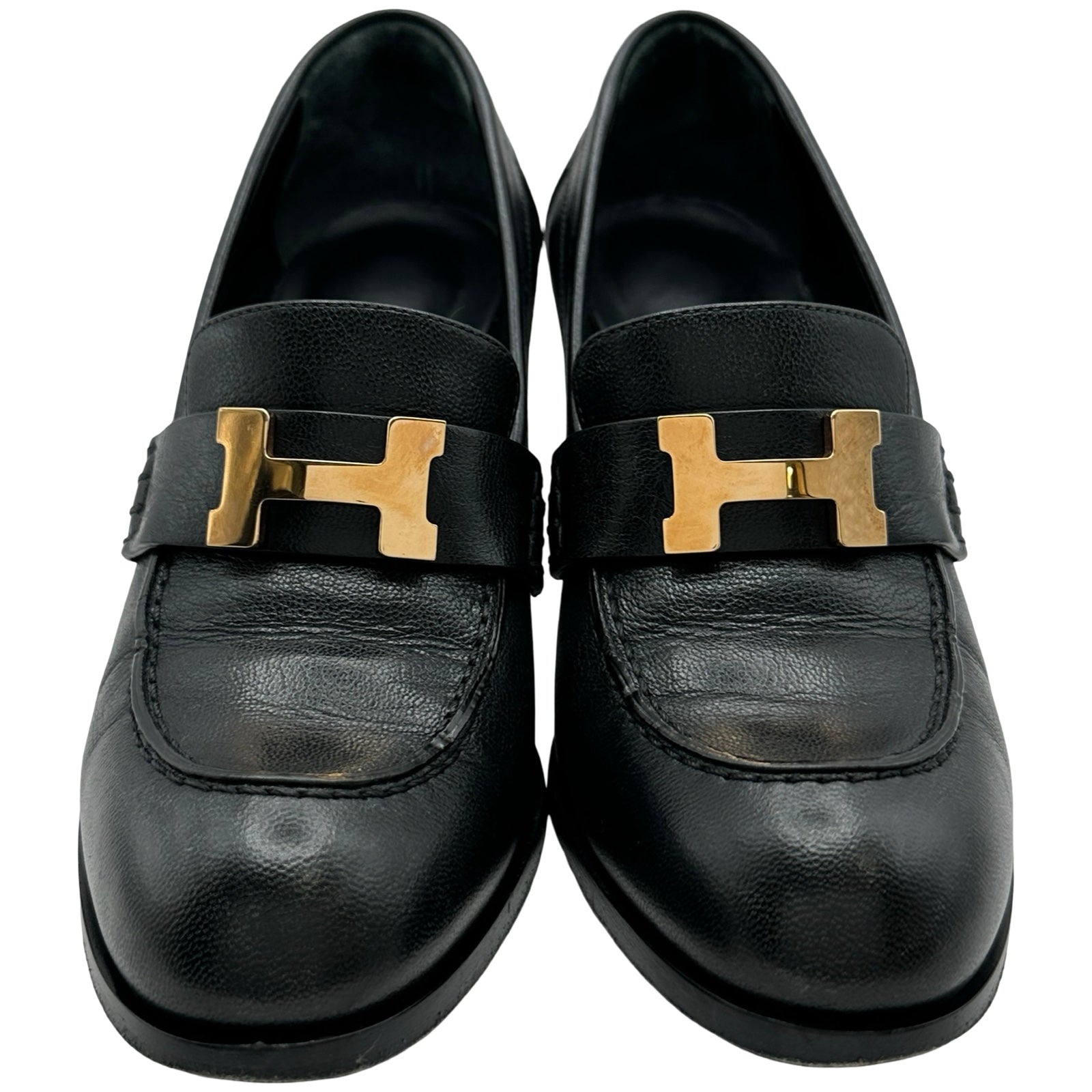 エルメス HERMES ドーフィンコンスタンスヒールローファー ブラック