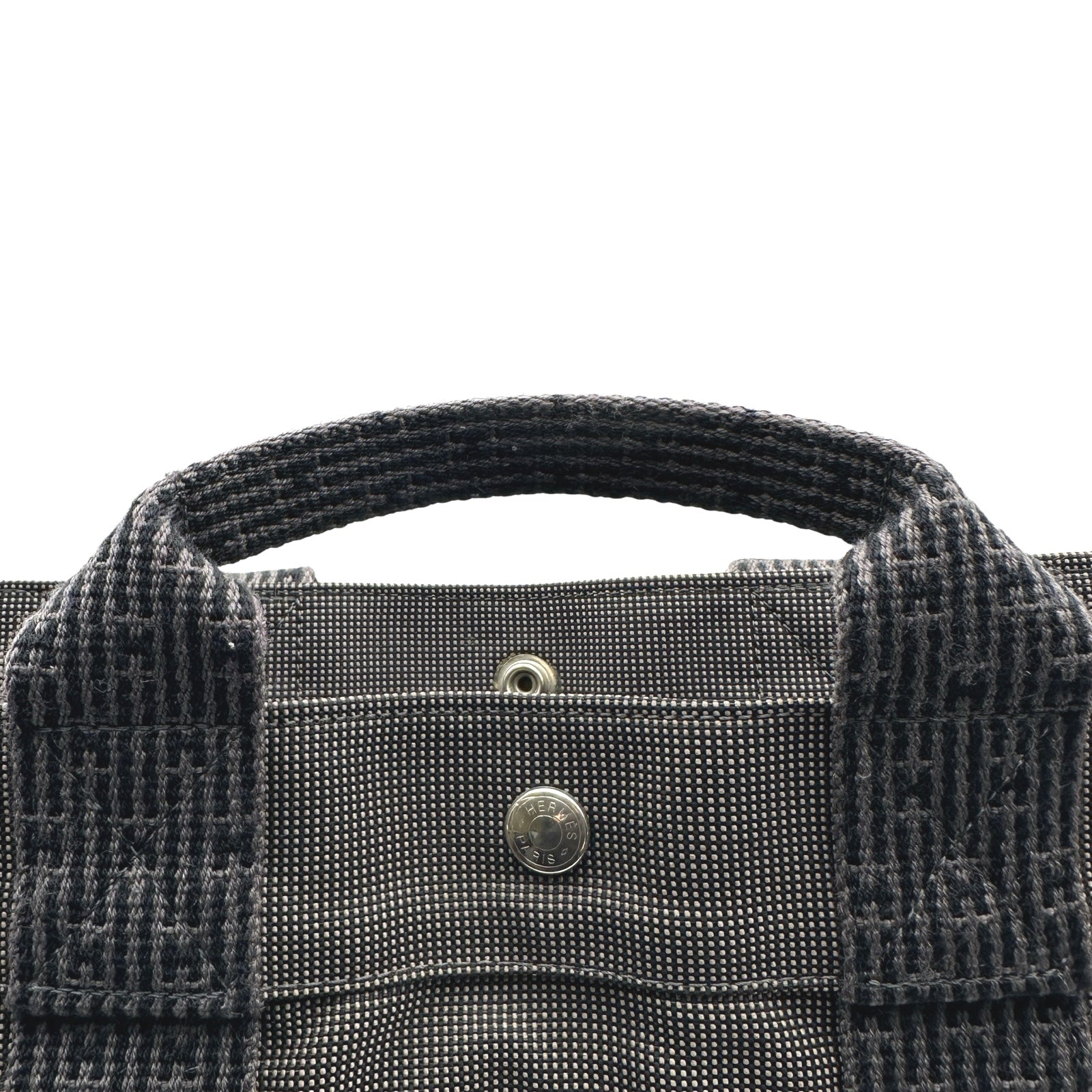 エルメス HERMES エールラインアドPM グレー ナイロンキャンバス 