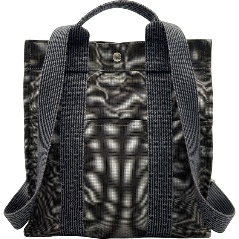 エルメス HERMES エールラインアドPM グレー ナイロンキャンバス 