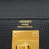 エルメス HERMES ケリー28 内縫い T刻 ブラック ゴールド金具 トゴ レディース ショルダーバッグ