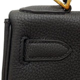 エルメス HERMES ケリー28 内縫い T刻 ブラック ゴールド金具 トゴ レディース ショルダーバッグ