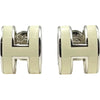 エルメス HERMES ポップH ミニピアス ホワイト/シルバー メタル エナメル アクセサリー レディース